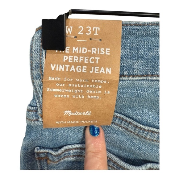 Madewell MID-RISE PERFECT VINTAGE JEAN Style NF707 Size 23T NEW Hemp - Picture 9 of 11